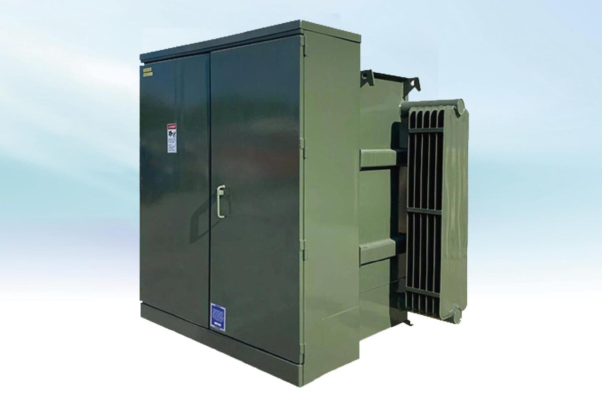 Three-phase pad-mounted distribution transformer supplied by Gridora Power