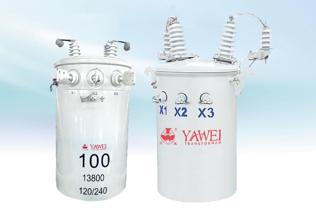 Single-phase pole-mounted transformer